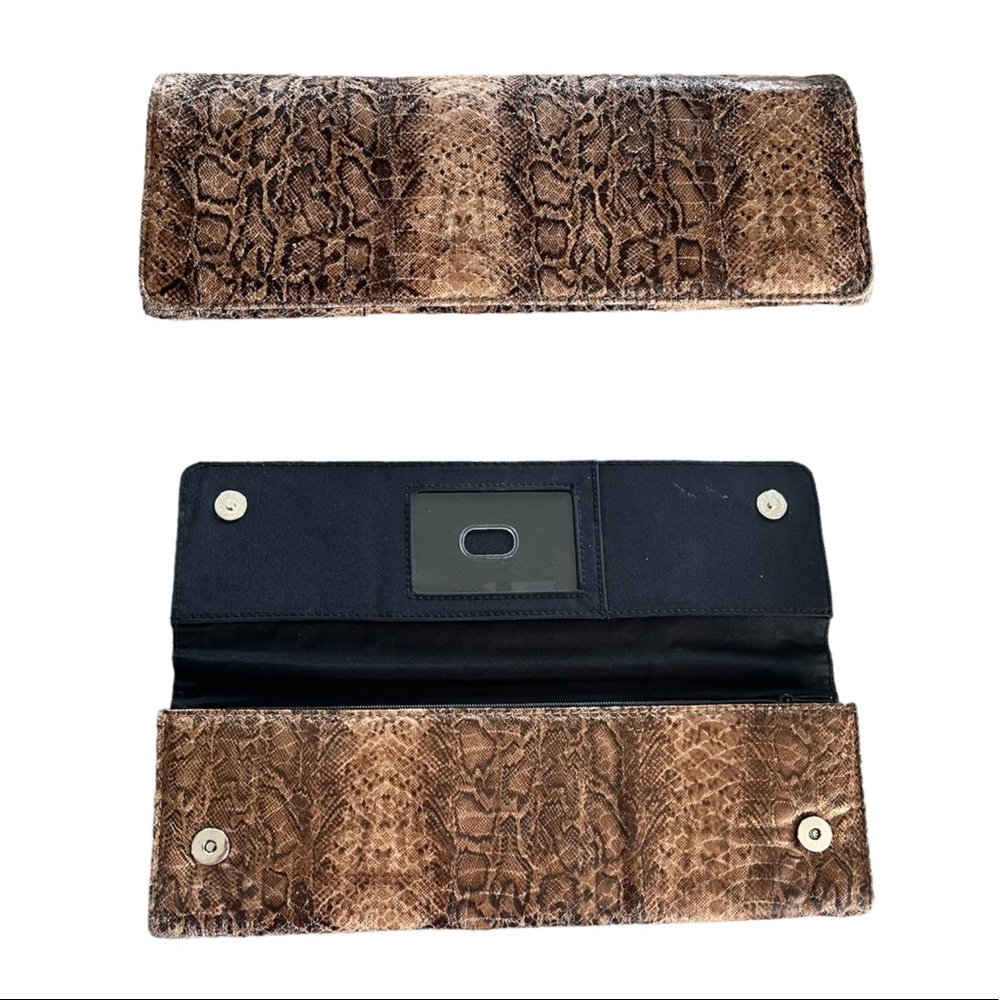 Vintage / Brown Snake Print Clutch